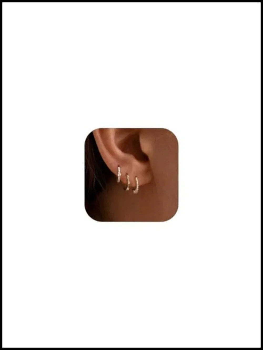 Dainty Gold Plated Huggie Hoop Earrings Set with CZ Charms Hypoallergenic